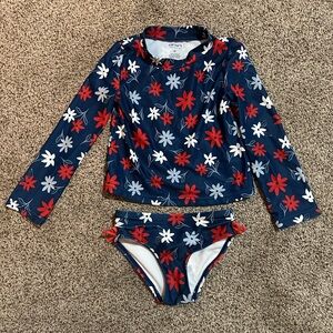 Carter's Navy and Red Floral Kids swimsuit